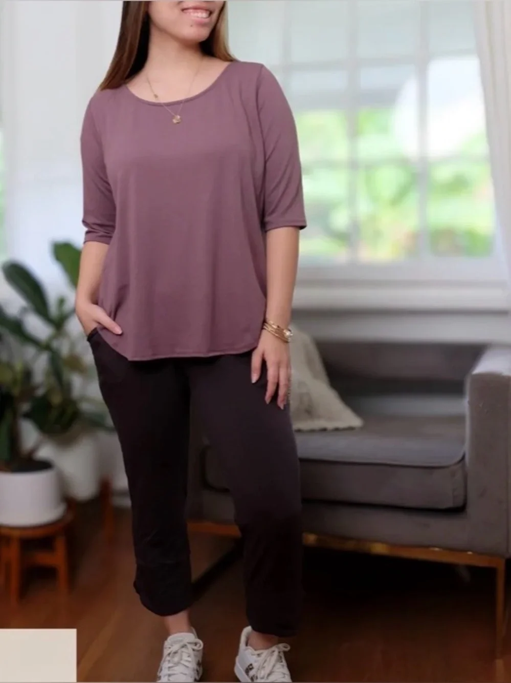 ALLISON IZU Hannah Top - Wisteria Soft Ponte - Picture 2 of 7